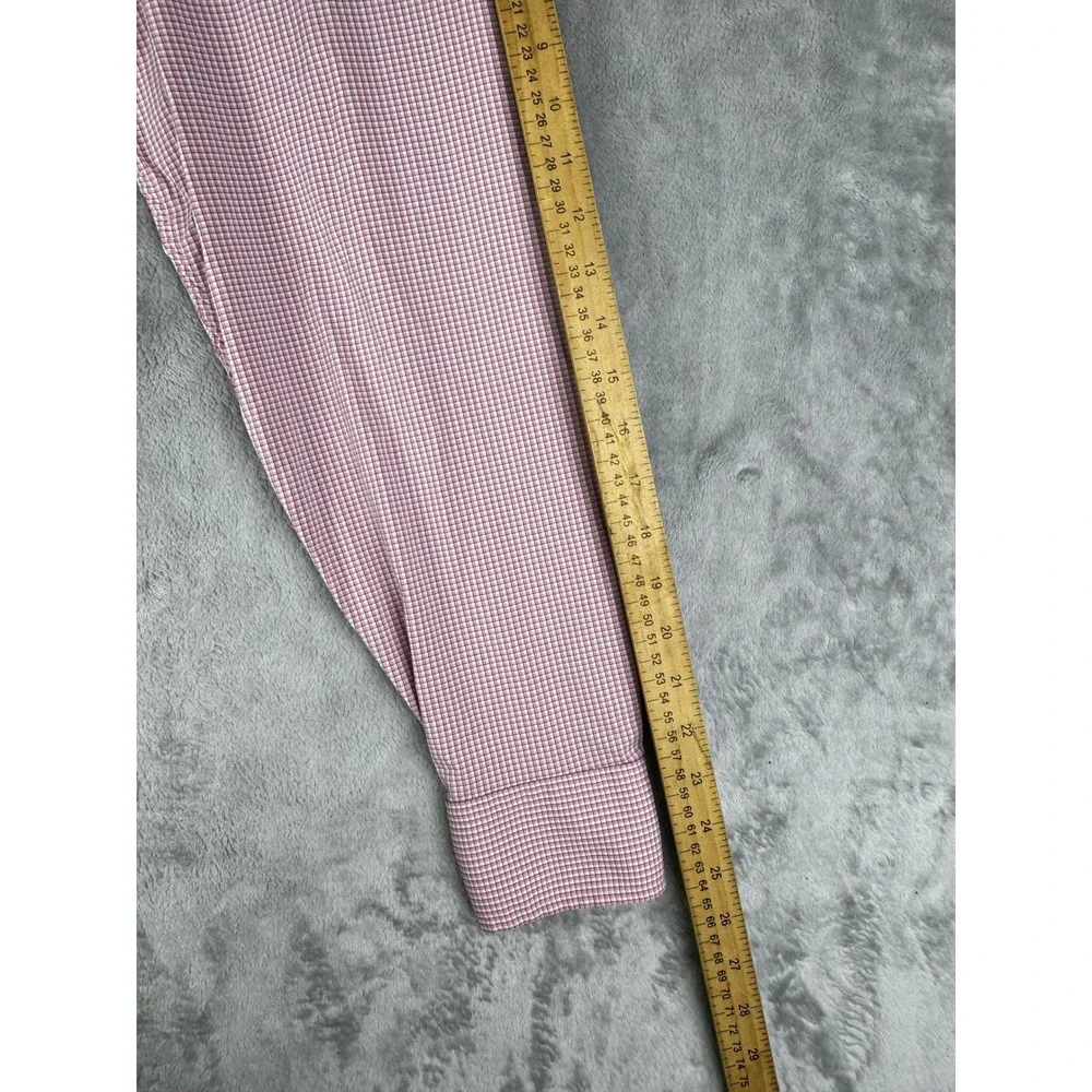 Southern Tide Men L Intercoastal Shirt Red Gingham Check Nylon Stretch Button Up